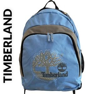 TIMBERLAND X-LARGE CANVAS WEEKENDER UTILITY OR SCHOOL BACKPACK ICONIC BABY BLUE